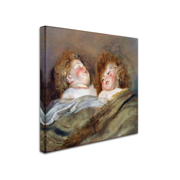 Peter Paul Rubens 'Two Sleeping Children' Canvas Art,14x14